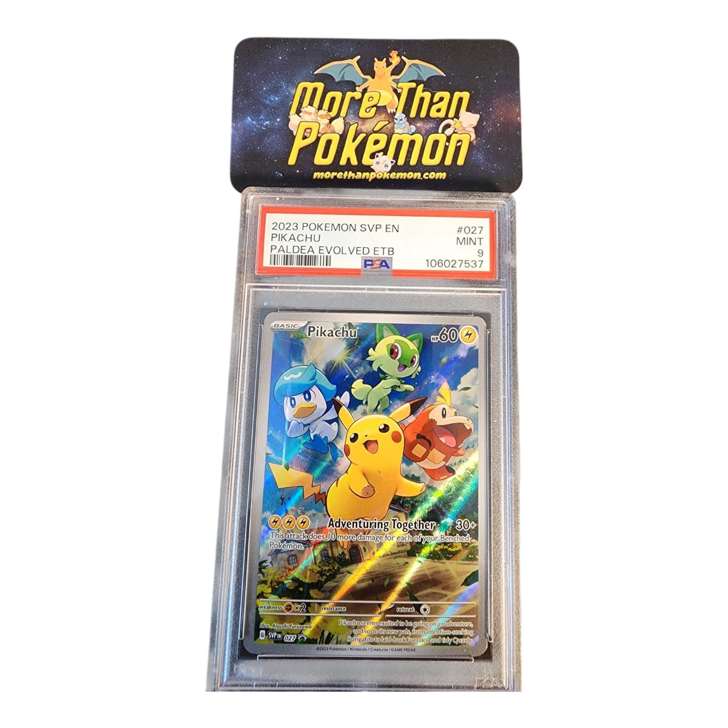 2023 POKEMON SVP EN-SV BLACK STAR PROMO #027 PIKACHU PALDEA EVOLVED ETB