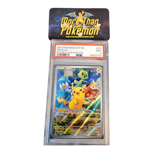 2023 POKEMON SVP EN-SV BLACK STAR PROMO #027 PIKACHU PALDEA EVOLVED ETB