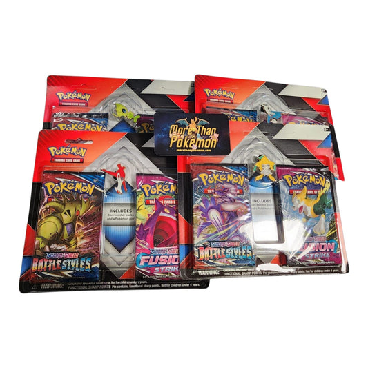(1) Battle Styles / Fusion Strike blister with Collector's Pin [Set of 4]