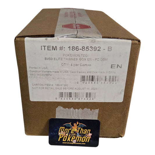 (1) Obsidian Flames Pokémon Center Elite Trainer Box Case (Exclusive) - SV03: Obsidian Flames (OBF)