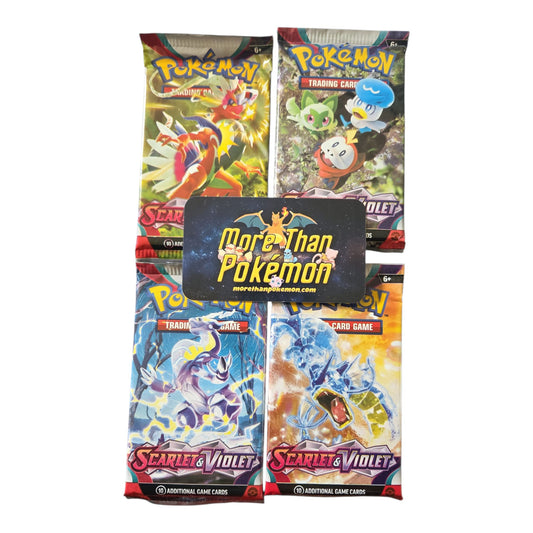 (1) Scarlet & Violet Booster Pack Art Bundle (Set of 4) - SV01: Scarlet & Violet Base Set
