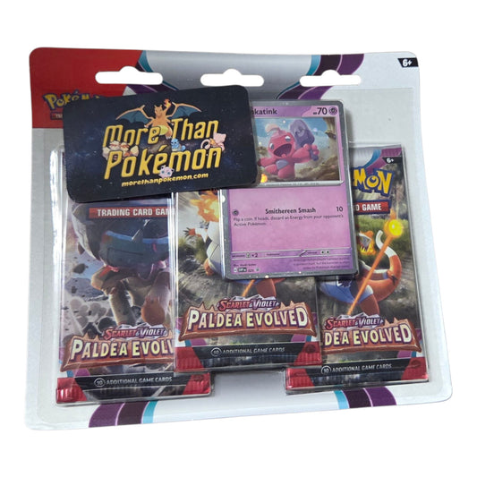 (1 ) Paldea Evolved 3 Pack Blister [Tinkatink]